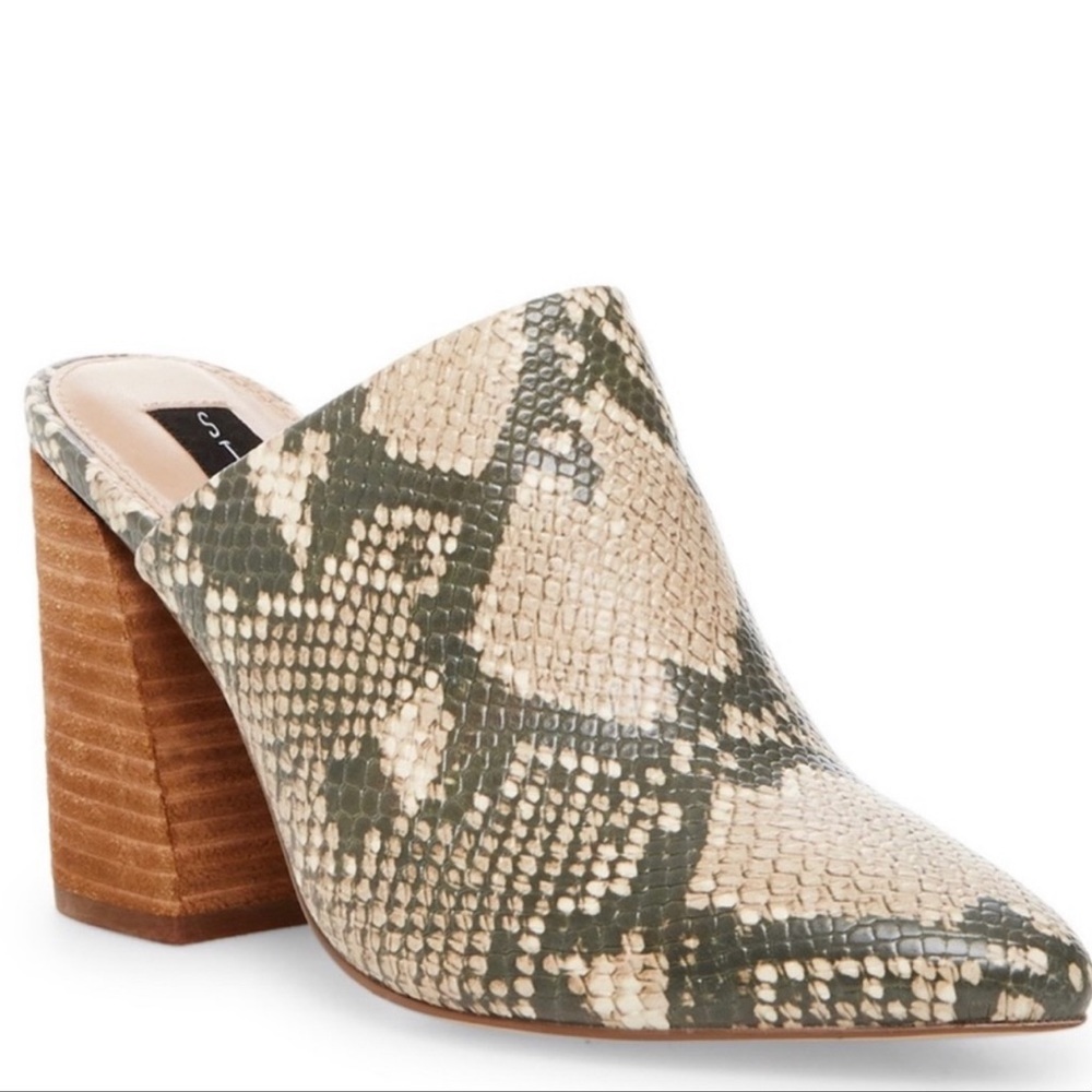STEVEN‎ BY STEVE MADDEN
Fannie Snake-Print Mules Sz 9